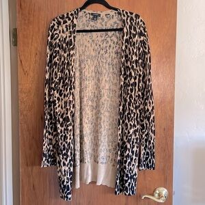 Leopard Print Open Front Cardigan